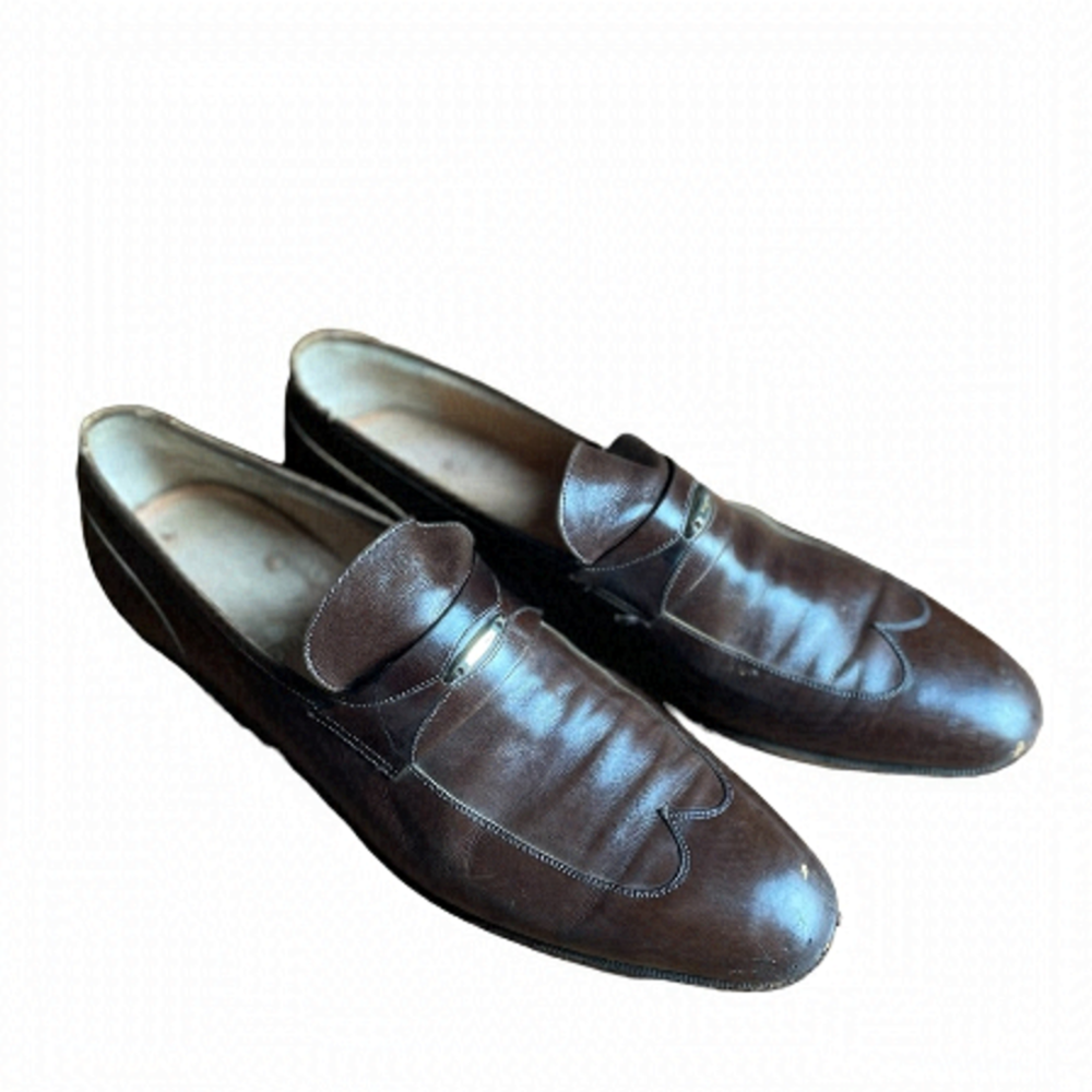 Ferragamo Mens Brown Leather Loafers size 11